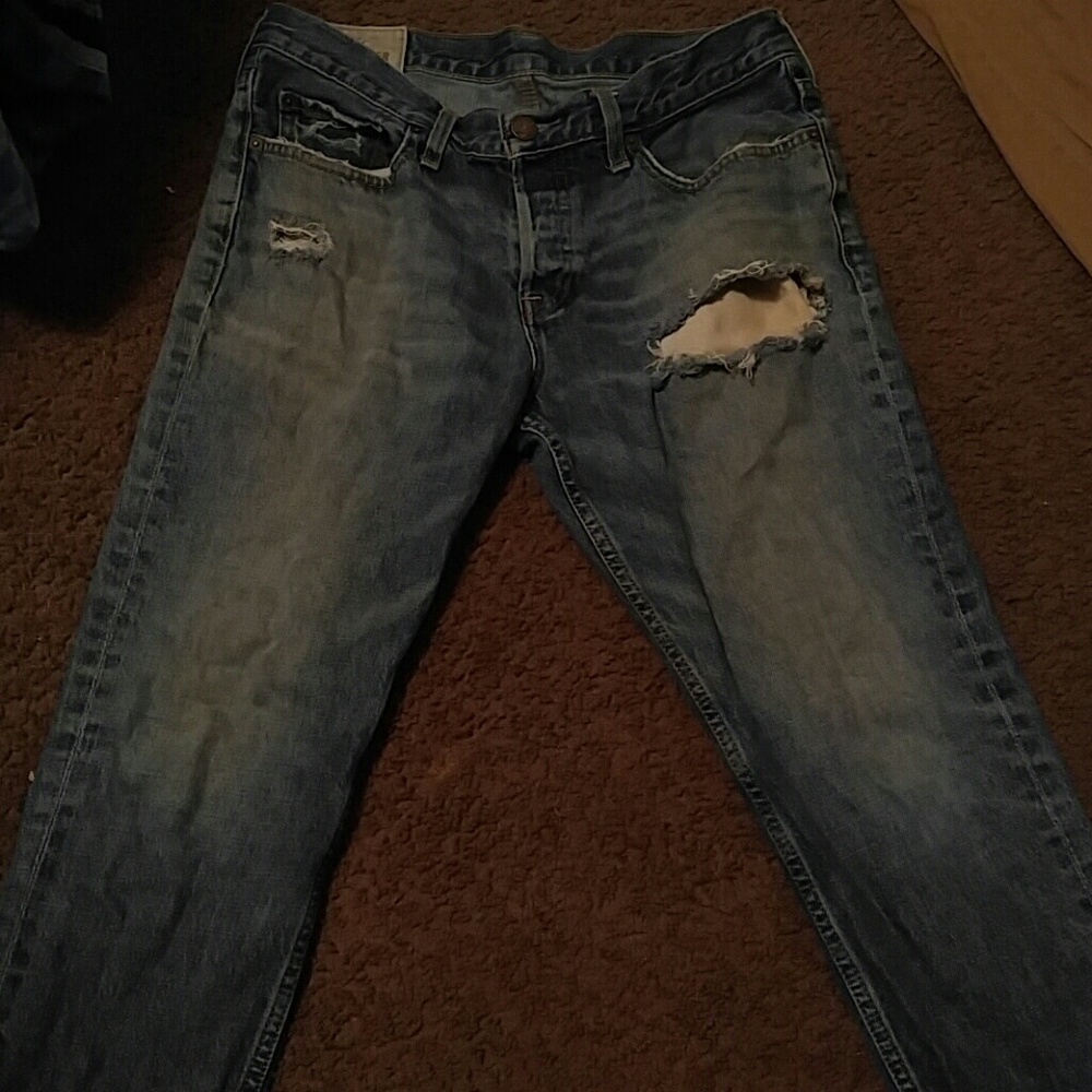 Hollister worn denim skinny jeans